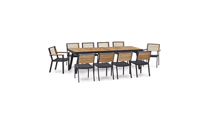 JUEGO COMEDOR TERRAZA ROSEN MARASUSA 4 CUERPOS CAFE 10 PERSONAS