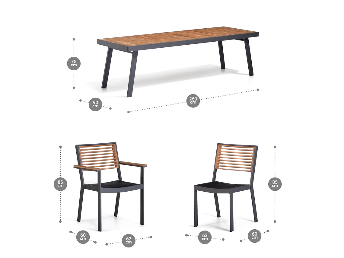 JUEGO COMEDOR TERRAZA ROSEN MARASUSA 4 CUERPOS CAFE 10 PERSONAS 2