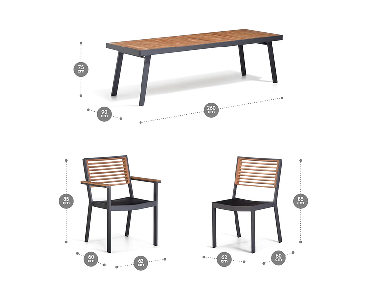 JUEGO COMEDOR TERRAZA ROSEN MARASUSA 4 CUERPOS CAFE 10 PERSONAS 2