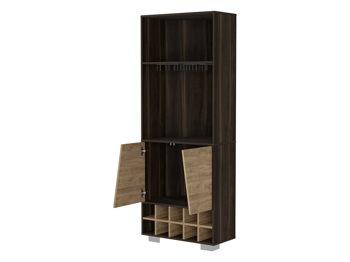 BAR FMFURNITURE ESQUINERO 10 BOTELLEROS FM 006C OSCURO CAFE 3