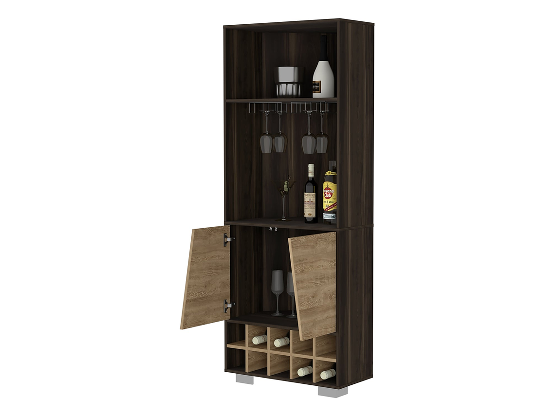 BAR FMFURNITURE ESQUINERO 10 BOTELLEROS FM 006C OSCURO CAFE 6