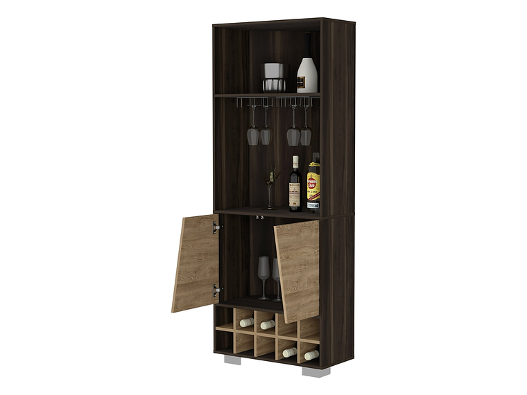 BAR FMFURNITURE ESQUINERO 10 BOTELLEROS FM 006C OSCURO CAFE 6