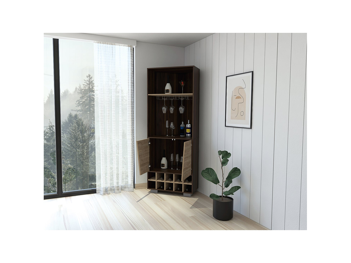 BAR FMFURNITURE ESQUINERO 10 BOTELLEROS FM 006C OSCURO CAFE 7