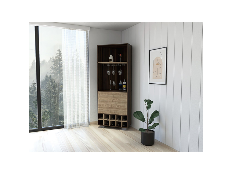 BAR FMFURNITURE ESQUINERO 10 BOTELLEROS FM 006C OSCURO CAFE 8