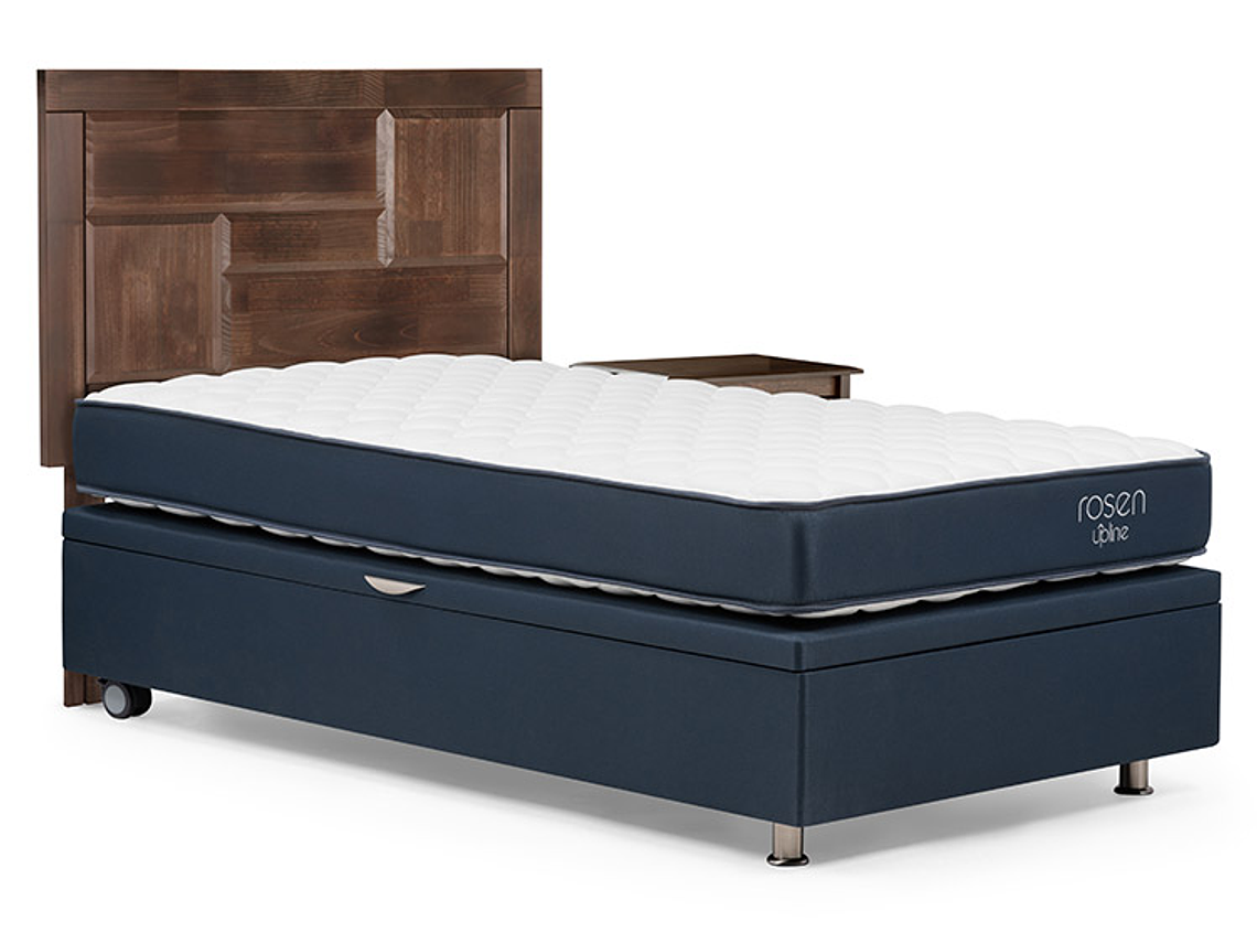 JUEGO DE DORMITORIO ROSEN CAMA BOXET UPLINE 1.5 PLAZAS + SET DOLCE 2