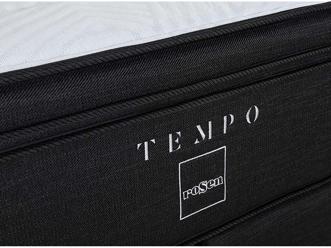 BOX SPRING ROSEN TEMPO BD 2 PL + SET ISSEY GRAFITO + ALMOHADAS 8