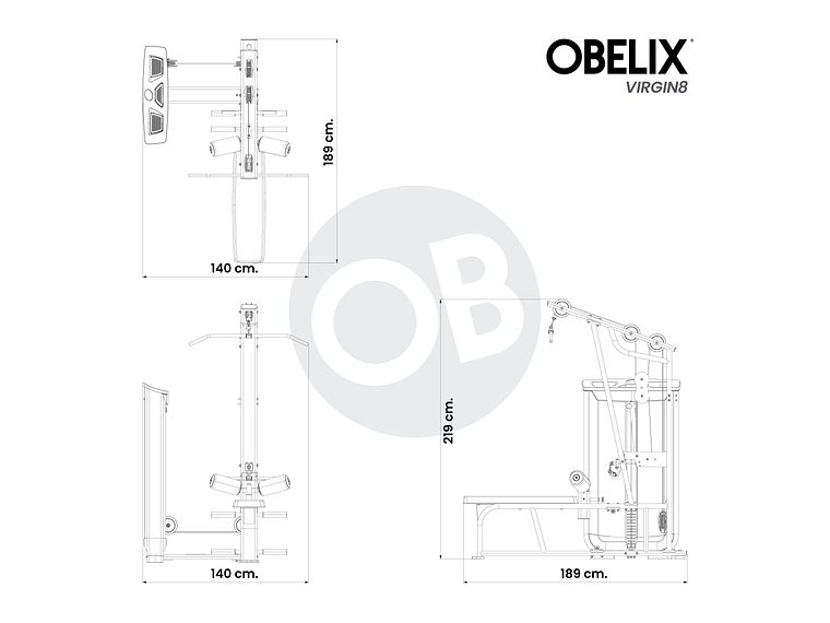 Dual Polea Alta/Remo V8 Series | Obelix 3