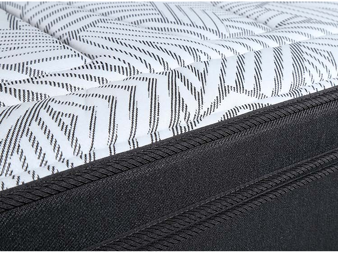 BOX SPRING ROSEN TEMPO BD 2 PL + SET ISSEY GRAFITO + ALMOHADAS 9