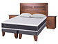 JUEGO DE DORMITORIO CIC CAMA EUROPEA NEW ORTOPEDIC KING + MADERAS MILAN + ALMOHADAS - Miniatura 2