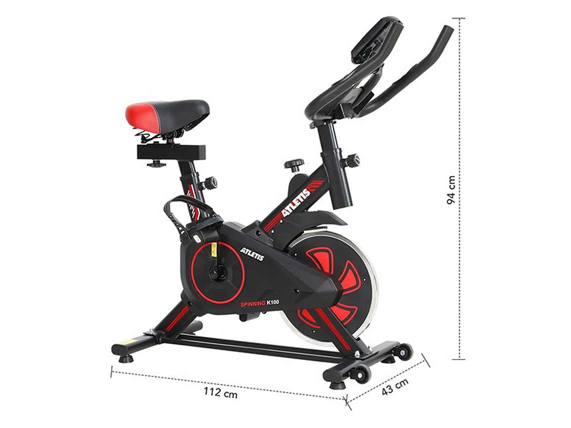 BICICLETA SPINNING K100 ROJO 5