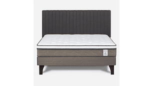 JUEGO DE DORMITORIO ROSEN CAMA EUROPEA NEW STYLE 6 2 PLAZAS B/N + RESPALDO LUCIO GRAFITO