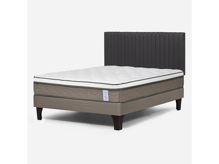 JUEGO DE DORMITORIO ROSEN CAMA EUROPEA NEW STYLE 6 2 PLAZAS B/N + RESPALDO LUCIO GRAFITO 3