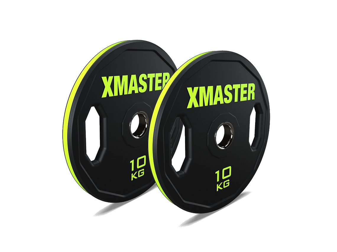 Par Discos Olímpicos Rubber Hand Grip 10kg | XMASTER 1