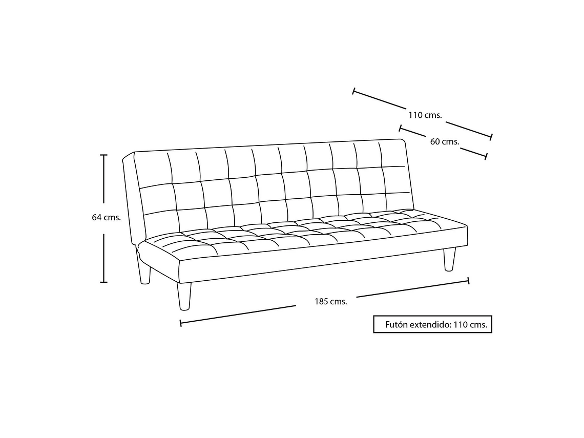 FUTON TURIN CUERO KENTUCKY ROJO 4