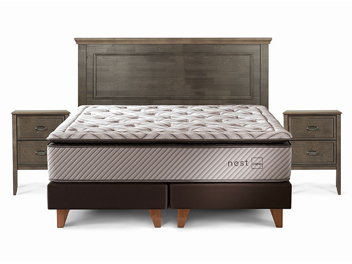 JUEGO DE DORMITORIO ROSEN CAMA EUROPEA NEST BD 2 PLAZAS + SET ANNA 1