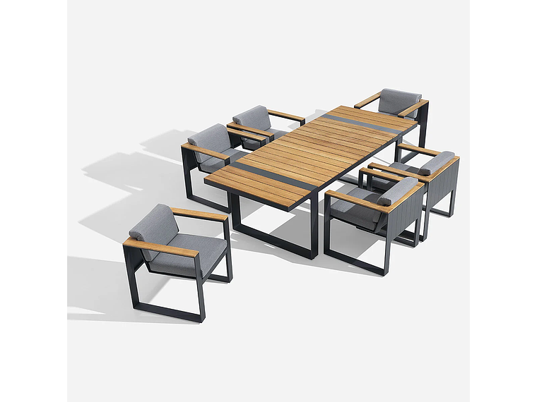 JUEGO COMEDOR ROSEN GRAFITO TERRAZA HOLBOX 7 PIEZAS 6