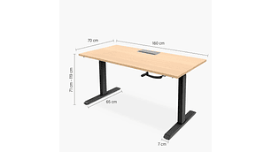 ESCRITORIO FORM OFFICE COSMO 160X70 AJUSTABLE CON PASACABLES METAL
