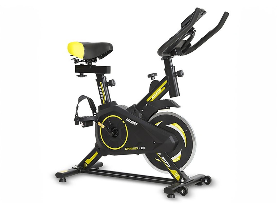 BICICLETA SPINNING ATLETIS 1639650 CAPACIDAD 100 KG AMARILLO 1