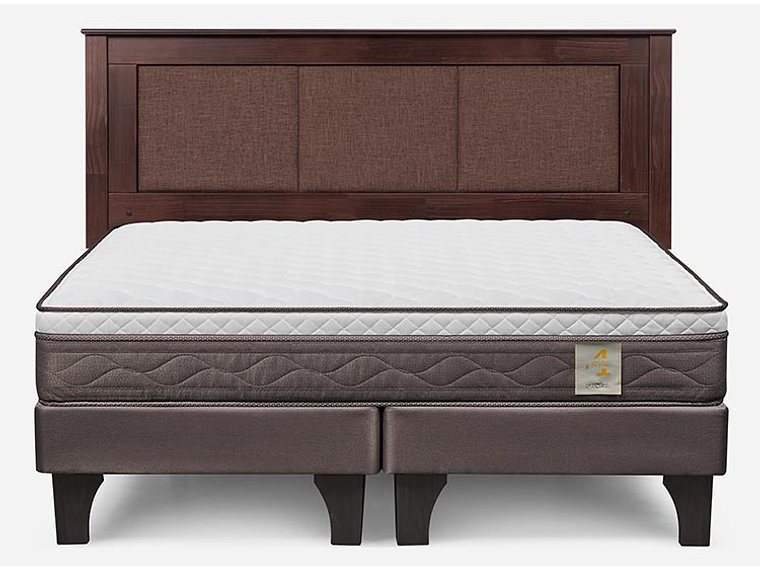 JUEGO DE DORMITORIO ROSEN CAMA EUROPEA NEW STYLE 4 PLUS BD 2 PLAZAS CAFÉ + RESPALDO RACHEL 1