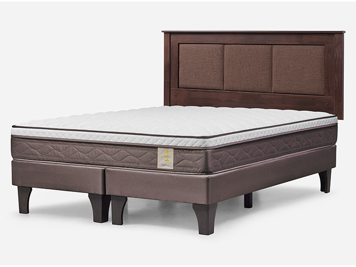 JUEGO DE DORMITORIO ROSEN CAMA EUROPEA NEW STYLE 4 PLUS BD 2 PLAZAS CAFÉ + RESPALDO RACHEL 2