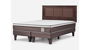 JUEGO DE DORMITORIO ROSEN CAMA EUROPEA NEW STYLE 4 PLUS BD 2 PLAZAS CAFÉ + RESPALDO RACHEL