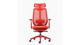 SILLA OFICINA EVE CON CABECERO ROJO FORM
