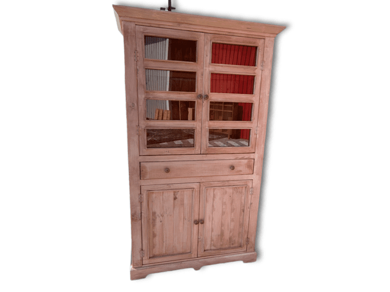 VITRINA TAIKKEE MADERA NOGAL COPAS Y BOTELLAS DECAPADO 1