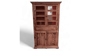 VITRINA TAIKKEE MADERA NOGAL COPAS Y BOTELLAS DECAPADO