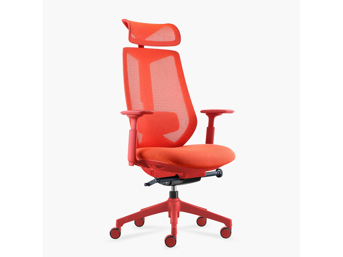 SILLA OFICINA EVE CON CABECERO ROJO FORM 2