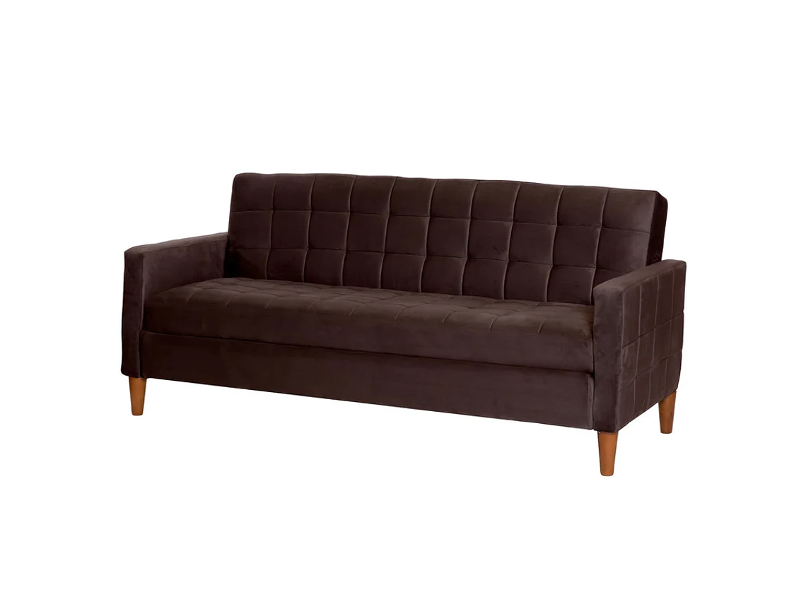 FUTON LATAM HOME GENOVA 3 CUERPOS CHOCOLATE TELA VELVET 3
