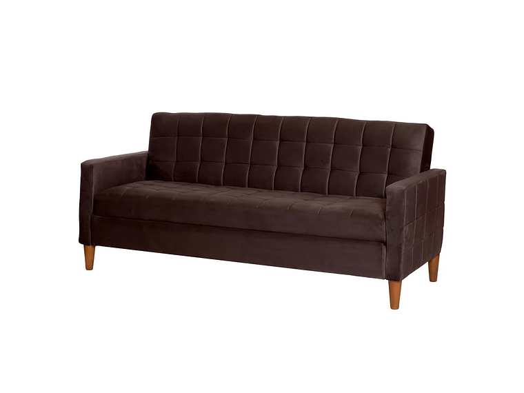 FUTON LATAM HOME GENOVA 3 CUERPOS CHOCOLATE TELA VELVET 3