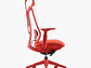 SILLA OFICINA EVE CON CABECERO ROJO FORM - Miniatura 3