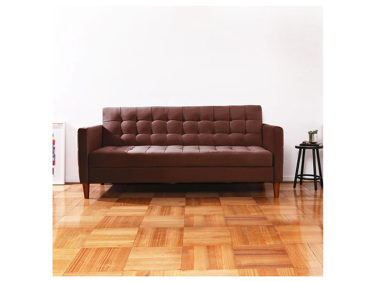 FUTON LATAM HOME GENOVA 3 CUERPOS CHOCOLATE TELA VELVET 4