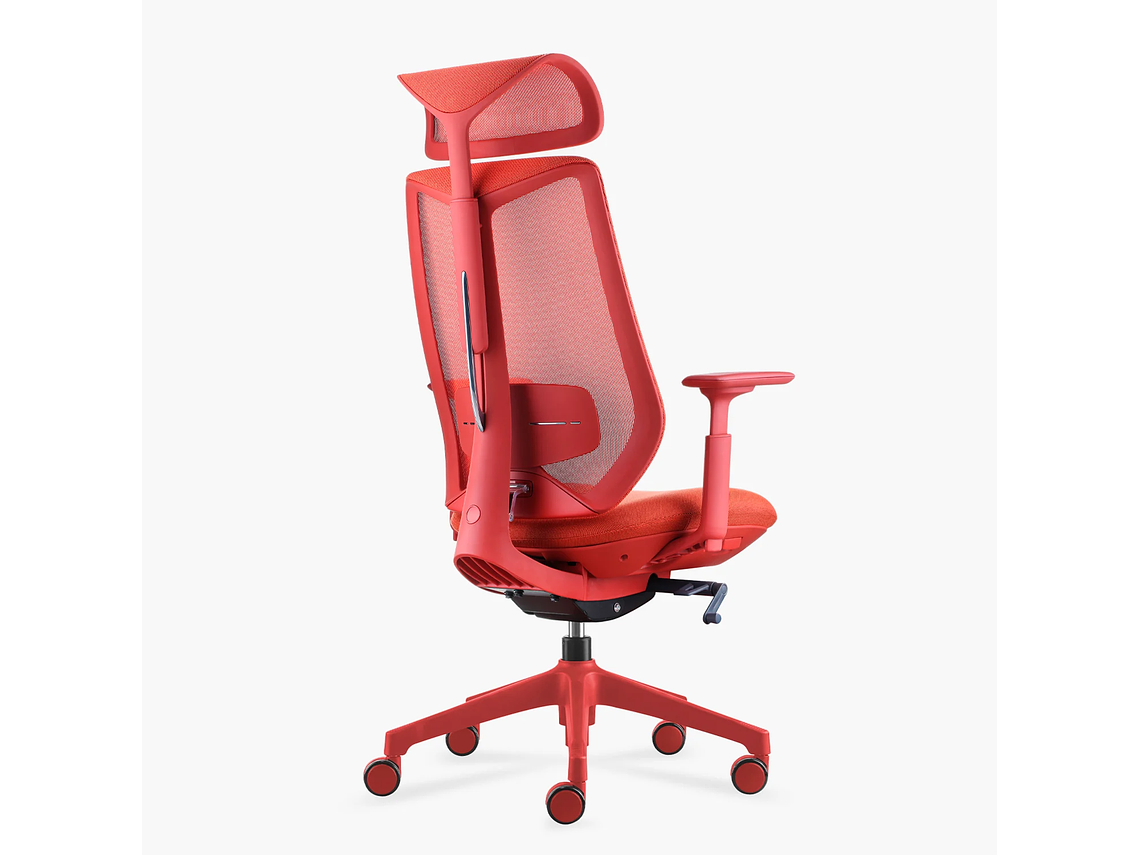 SILLA OFICINA EVE CON CABECERO ROJO FORM 4