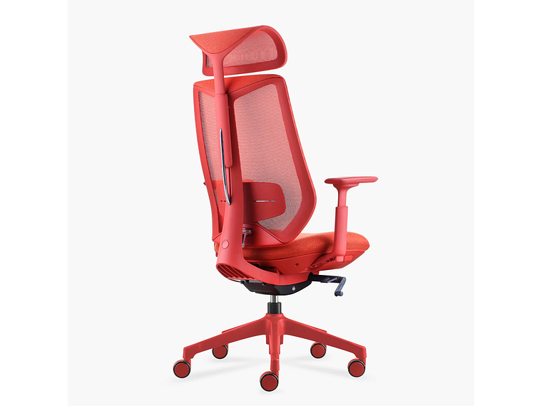 SILLA OFICINA EVE CON CABECERO ROJO FORM 4