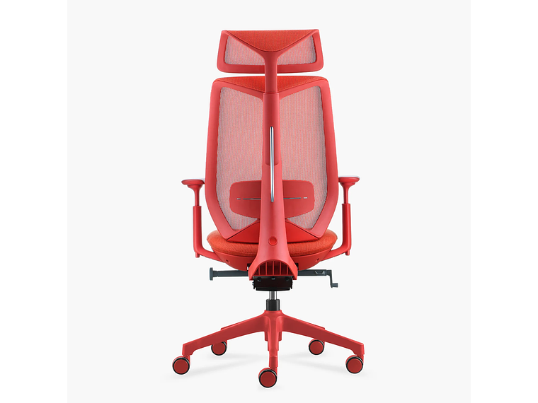 SILLA OFICINA EVE CON CABECERO ROJO FORM 5