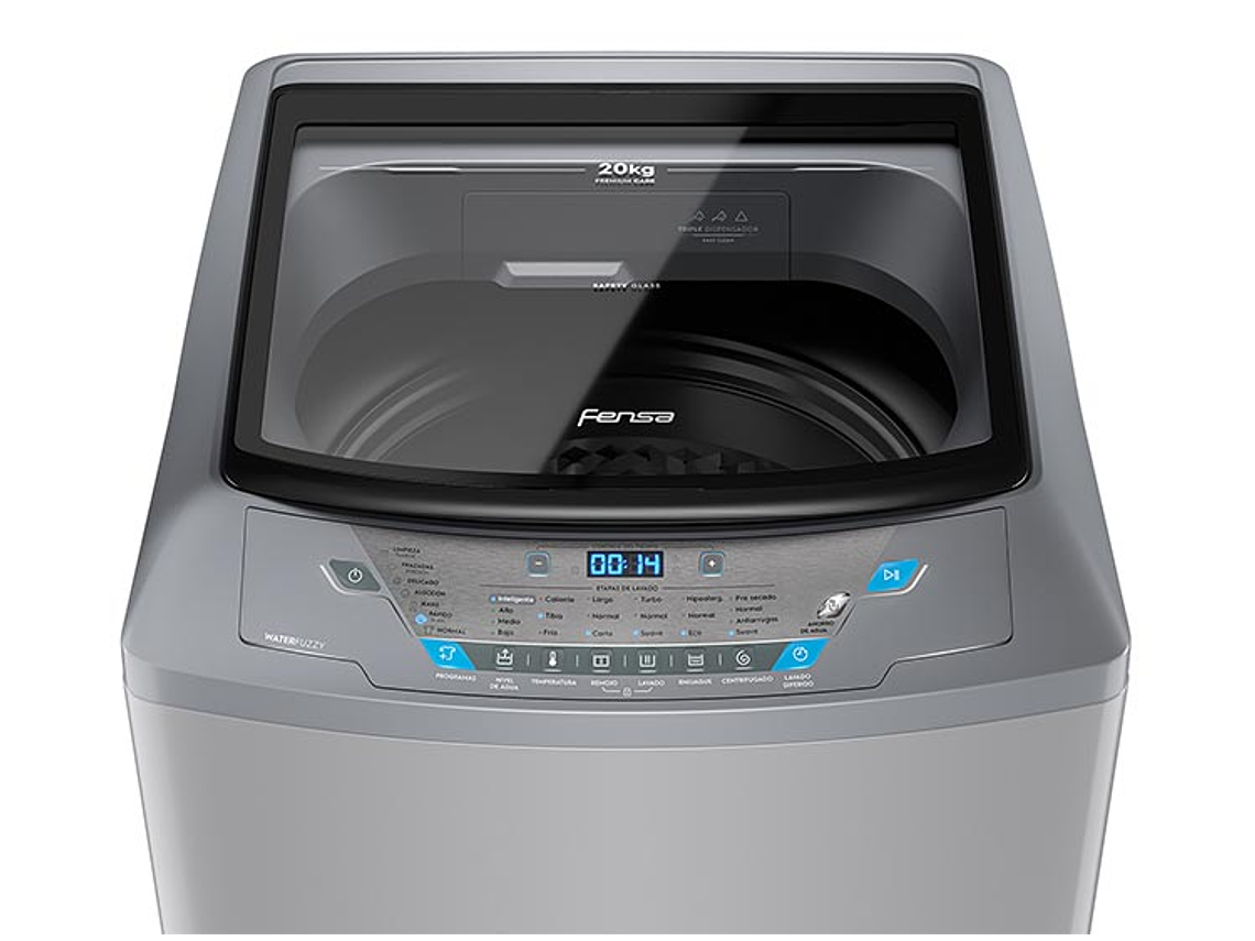 LAVADORA CARGA SUPERIOR FENSA PREMIUM CARE 20 SZ 20KG PLATA 7