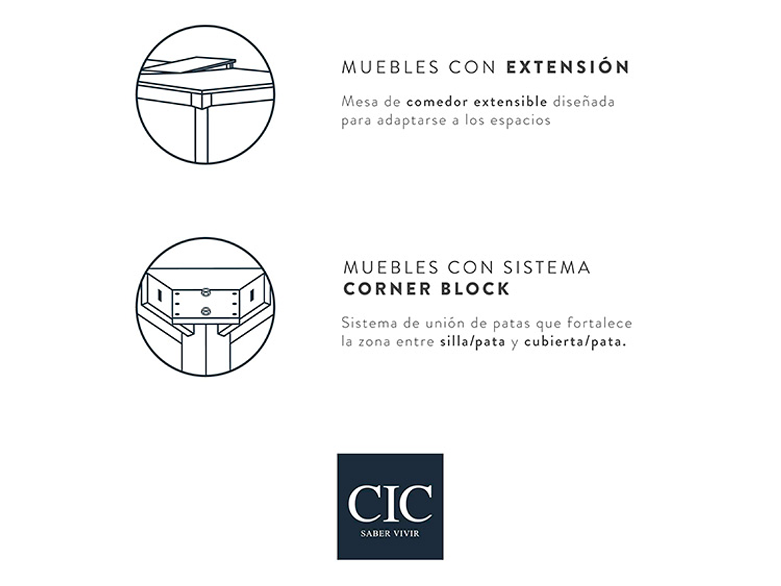 JUEGO DE COMEDOR CIC CORDOBES PLUS EXT 6 SILLAS 2 SITIALES 4