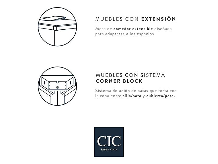 JUEGO DE COMEDOR CIC CORDOBES PLUS EXT 6 SILLAS 2 SITIALES 4