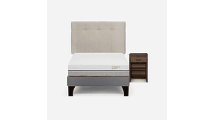 CAMA PRATTA 1 PLAZA + RESPALDO NEW BENNET Y VELADOR MAURICE
