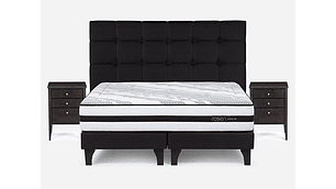 JUEGO DE DORMITORIO ROSEN CAMA EUROPEA DRIVEN 2 PLAZAS + SET ISSEY GRAFITO