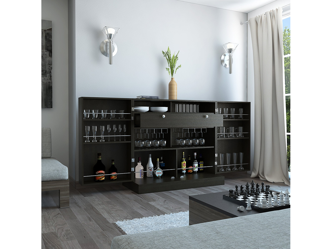 BAR EXTENSIBLE 2 PUERTAS 1 CAJON FM-011N NEGRO 7