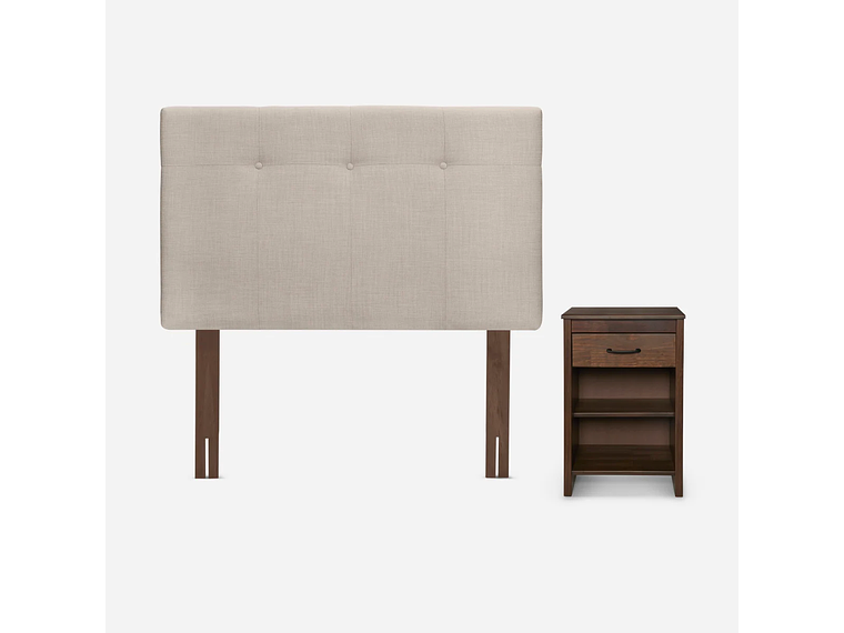 CAMA PRATTA 1 PLAZA + RESPALDO NEW BENNET Y VELADOR MAURICE 3