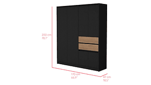 CLOSET TUHOME AUSTIN 6 PUERTAS 2 CAJONES CHOCOLATE