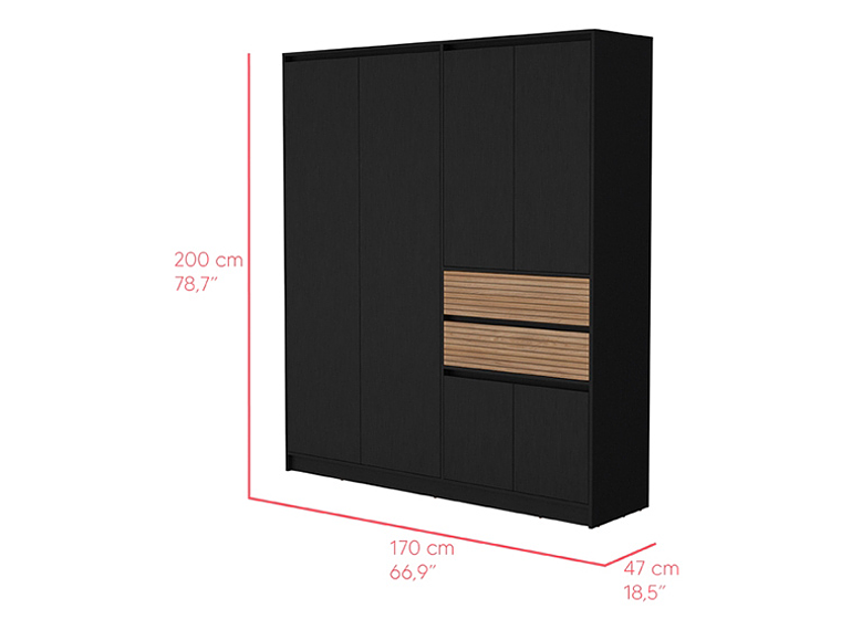 CLOSET TUHOME AUSTIN 6 PUERTAS 2 CAJONES CHOCOLATE 2