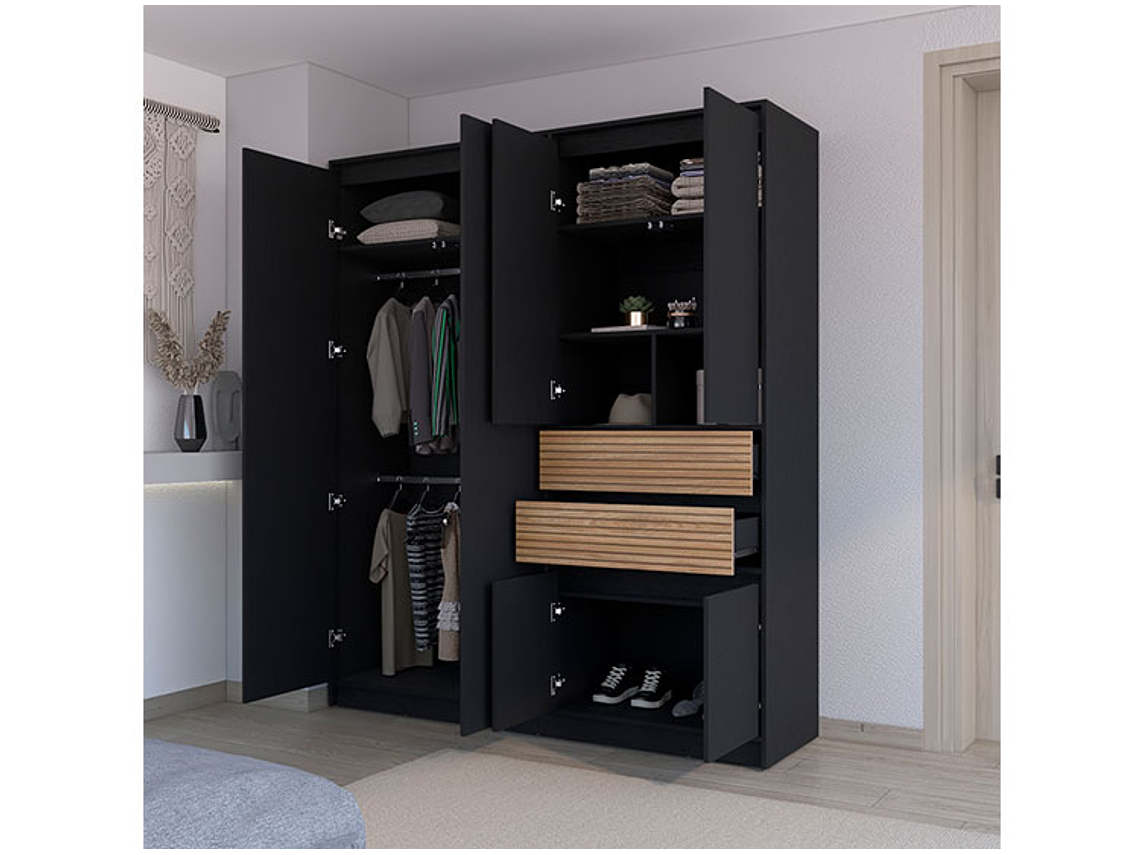 CLOSET TUHOME AUSTIN 6 PUERTAS 2 CAJONES CHOCOLATE 5