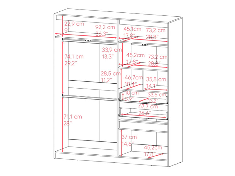 CLOSET TUHOME AUSTIN 6 PUERTAS 2 CAJONES CHOCOLATE 6
