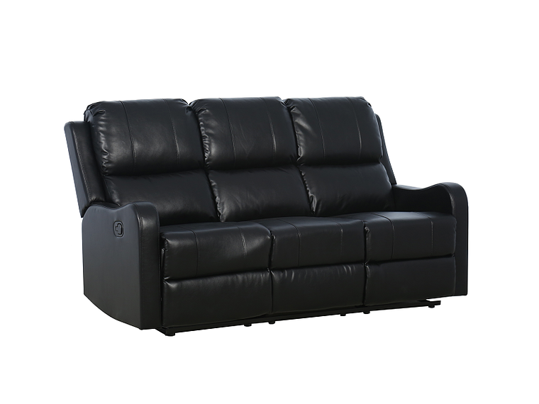 BERGERE RECLINABLE 3 CUERPOS MANUAL BLADEN TOKIO LEATHER R6486B53-NEGRO 1