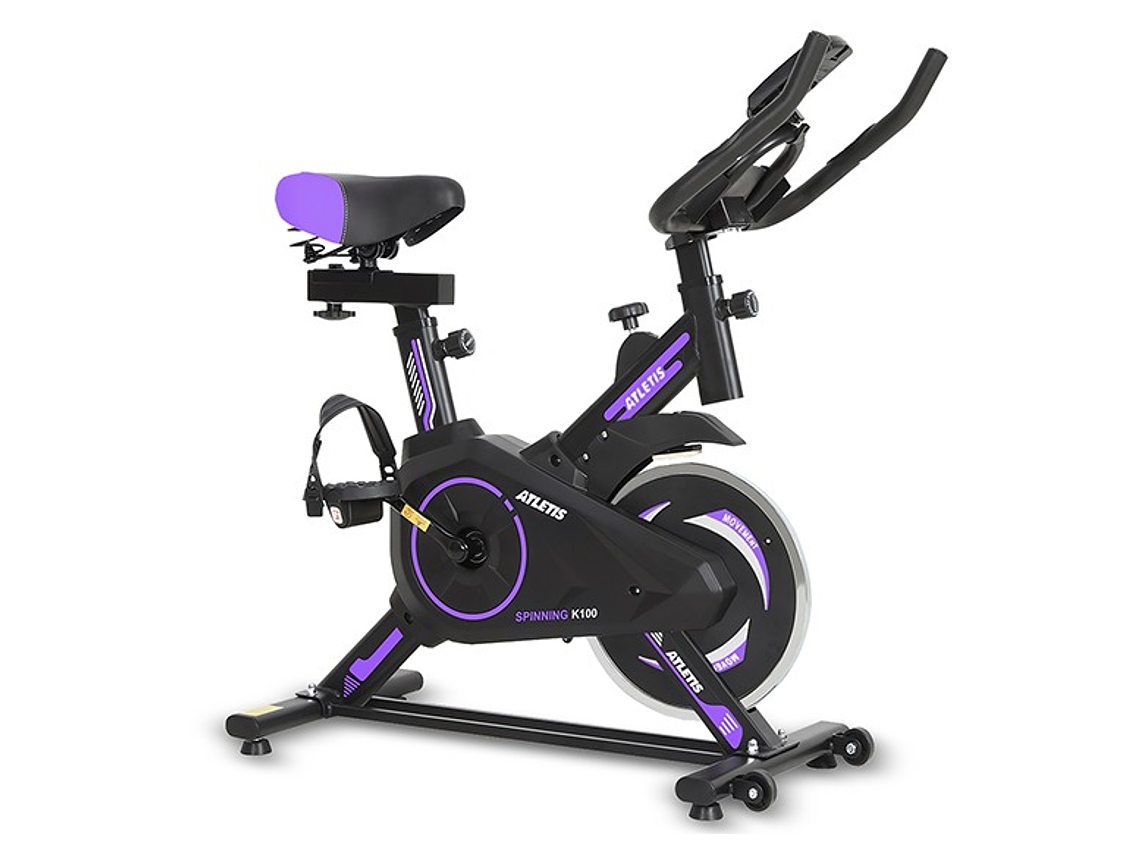 BICICLETA SPINNING ATLETIS 1639850 CAPACIDAD 100 KG MORADO 1