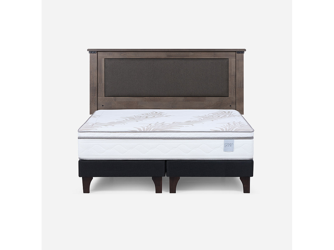 CAMA EUROPEA NEO PLUS KING 180X200 CM + RESPALDO NEW RAY 1